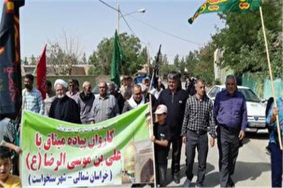 عزیمت 5 کاروان پیاده اسفراین به مشهد مقدس