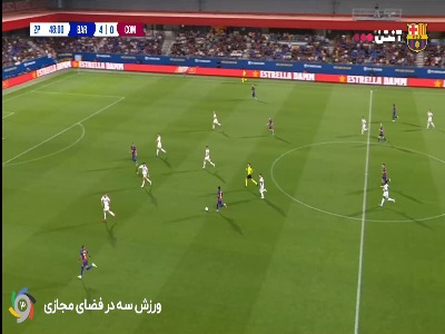 گل پنجم بارسلونا توسط یامال در دقیقه ۴۸