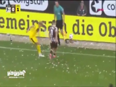 گل اول سن‌پائولی به دورتموند توسط هونتوندجی در دقیقه ۵۰