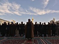 اقامه نماز باران در حرم مطهر رضوی