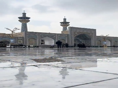 بارش نخستین باران پاییزی در حرم رضوی