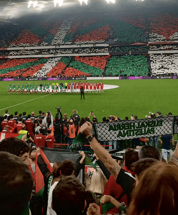 تیم ملی فلسطین ورزشگاه را منفجر کرد