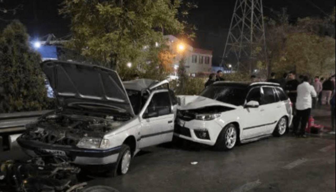 تصادف سه وسیله‌ نقلیه در بزرگراه بابانظر مشهد