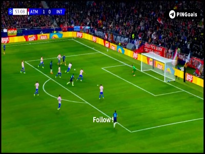 گل اول اینتر توسط زیلینسکی در دقیقه ۵۶