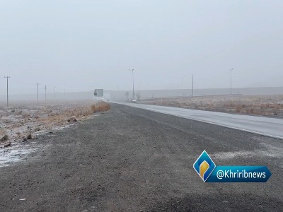 بارش برف در محور تربت حیدریه _ مشهد