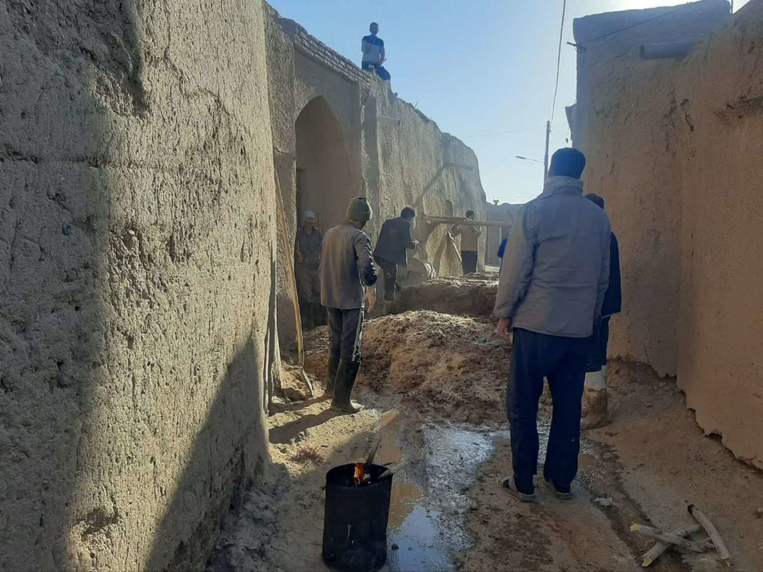 مرمت بام‌های بافت تاریخی خوسف با محوریت مشارکت مردمی