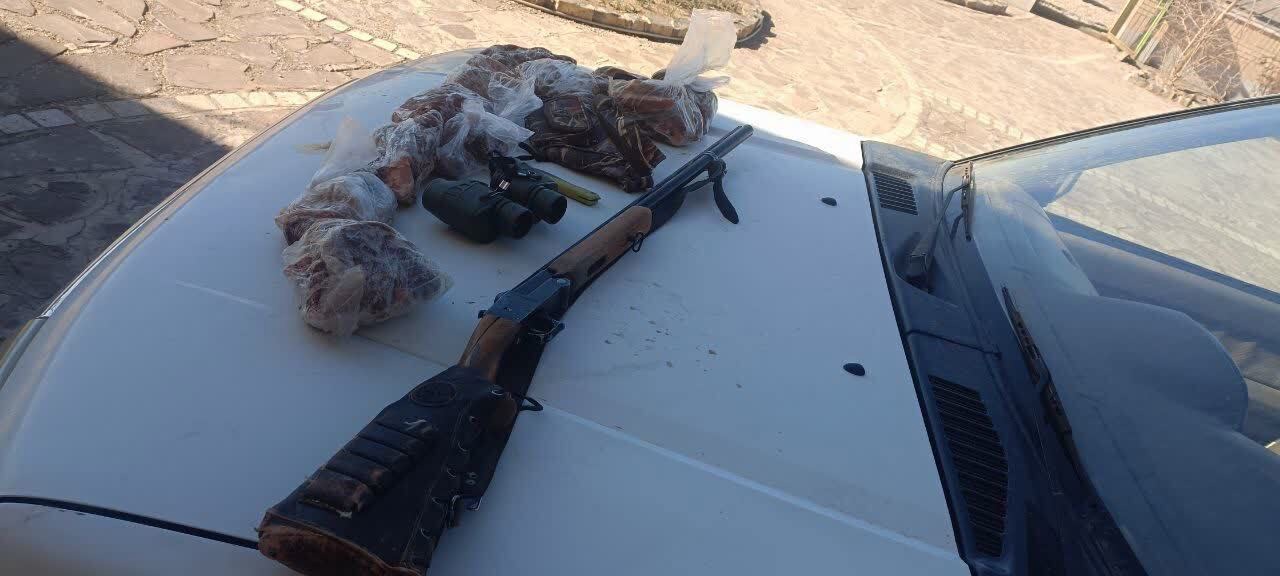دستگیری شکارچی غیرمجاز کل وحشی در خوسف