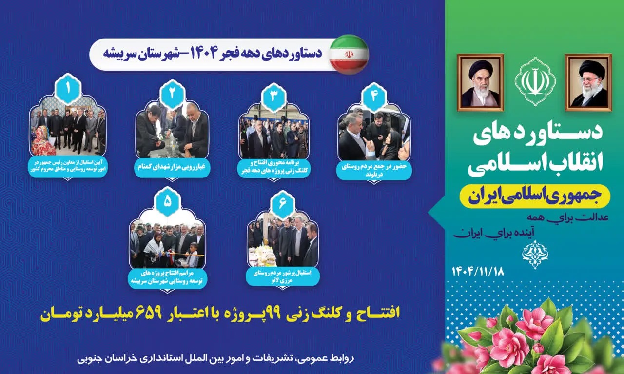 📑 دستاورد دهه فجر ۱۴۰۴ برای شهرستان سربیشه