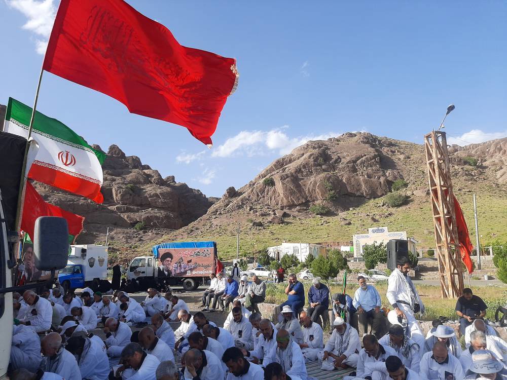 برگزاری دعای عرفه بخش رخ تربت حیدریه با حضور کاروان پیاده انصارالحسین (ع)