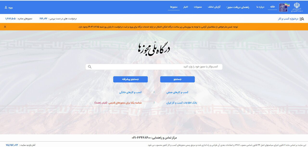 صدور ۱۲۴ هزار و ۴۷۸ درخواست مجوز کسب وکار در خراسان جنوبی