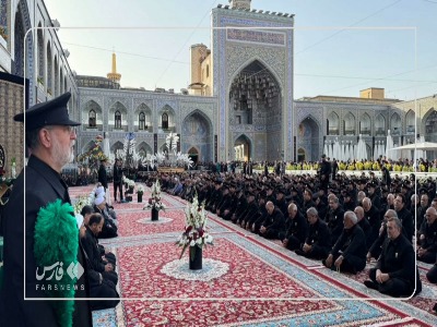 تصاویری از آغاز آئین اذن عزا در حرم مطهر رضوی