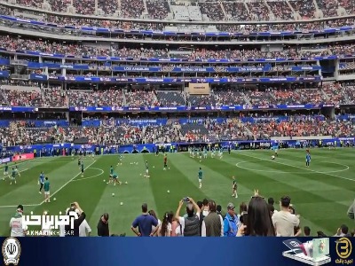 ویدئویی از گرم کردن بازیکنان دو تیم بلژیک و ایران در نمایی زیبا از ورزشگاه سوفای