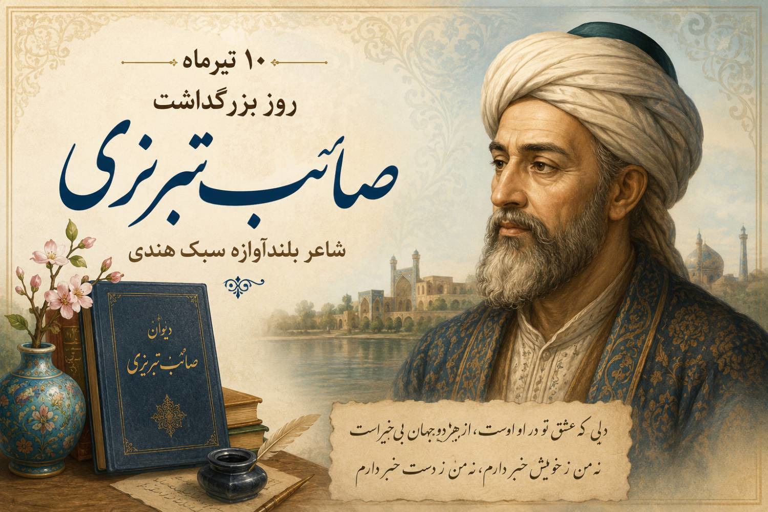 آشنایی با صائب تبریزی در دنیای کتاب ها