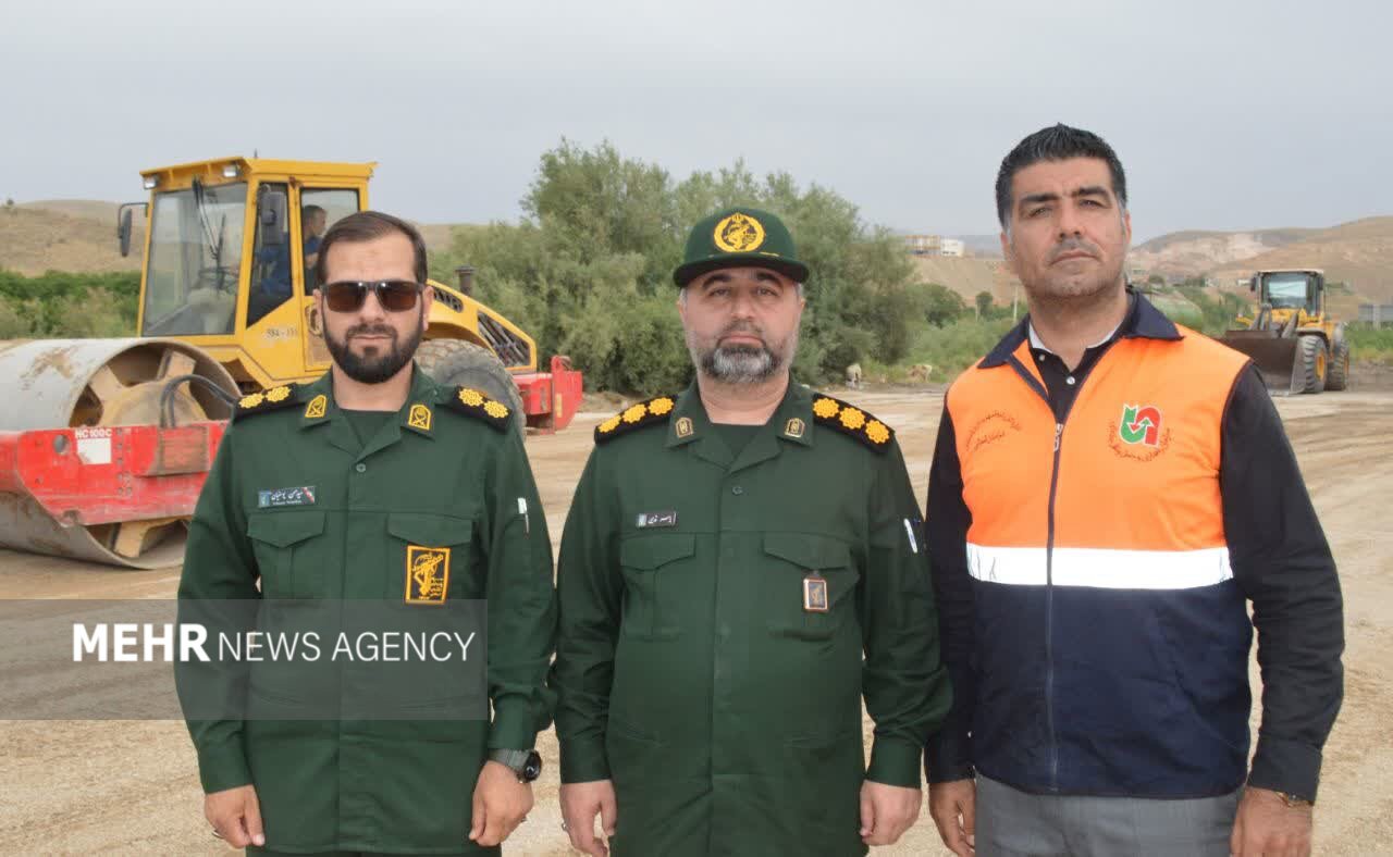 عملیات عمرانی موکب اصلی شهرستان بجنورد در مقابل پارک باباامان
