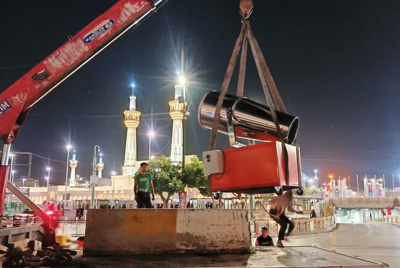 نصب ۵ دستگاه مه‌پاش در میدان بیت‌المقدس مشهد