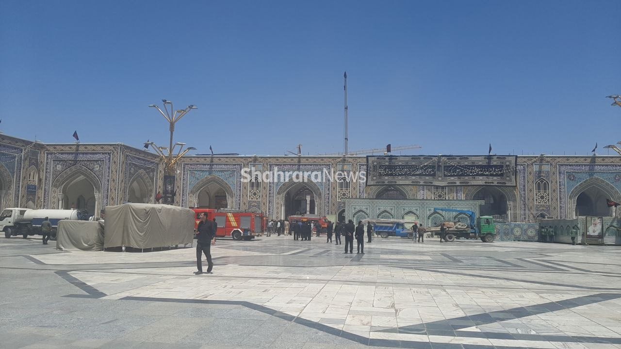 آتش‌سوزی در یک کارگاه ساختمانی در حرم امام رضا(ع) مهار شد
