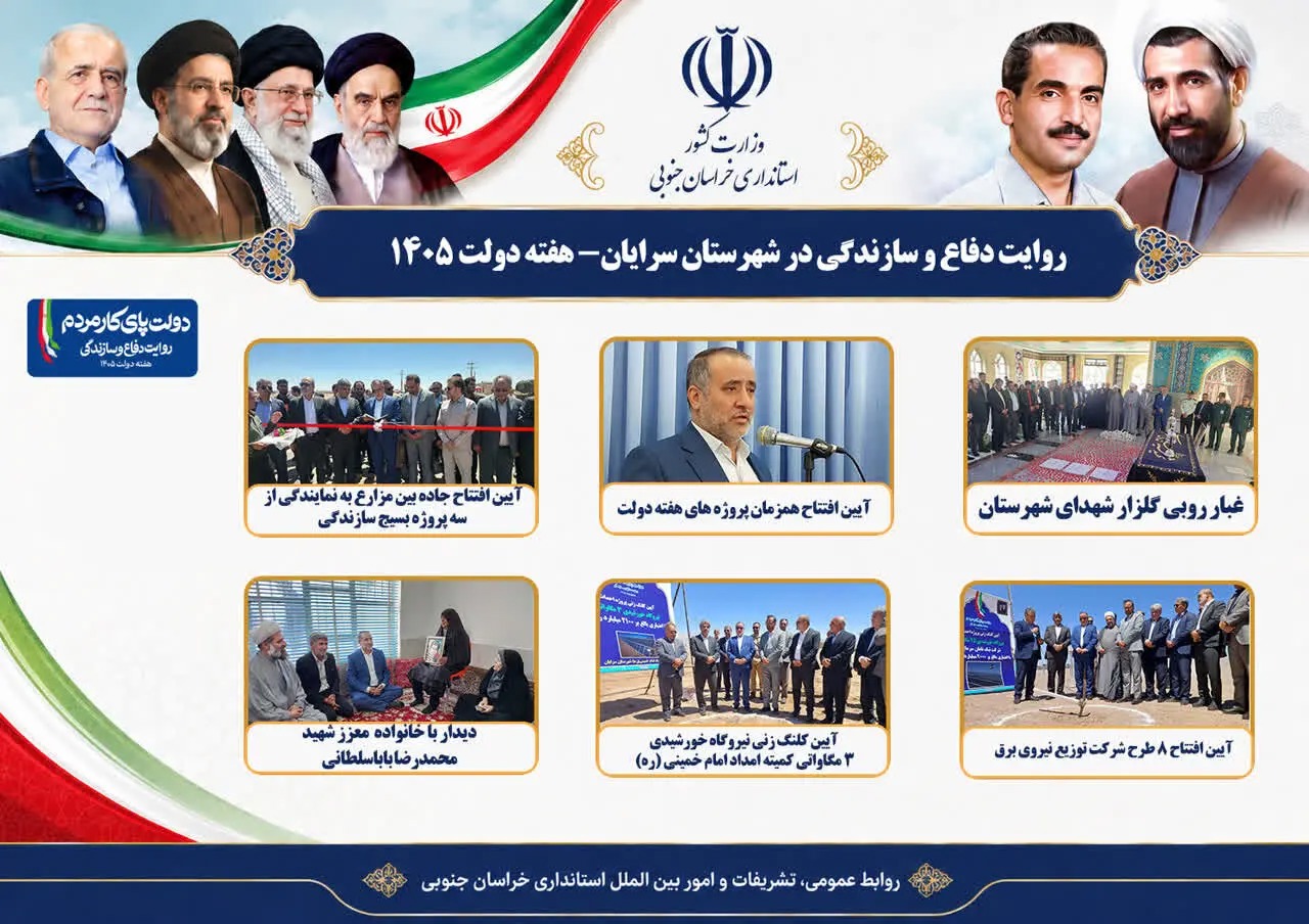 📑افتتاح همزمان پروژه های هفته دولت در شهرستان سرایان