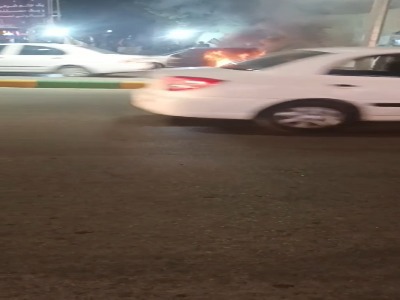 حریق ۲ پراید در بلوار توس مشهد