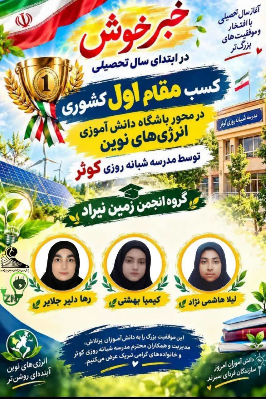 درخشش دانش‌آموزان کلات در جشنواره علمی ـ پژوهشی کشور